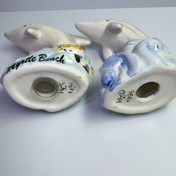 Vintage Ceramic Dolphin Salt and Pepper Shakers Myrtle Beach Souvenir *read* - Picture 6 of 6